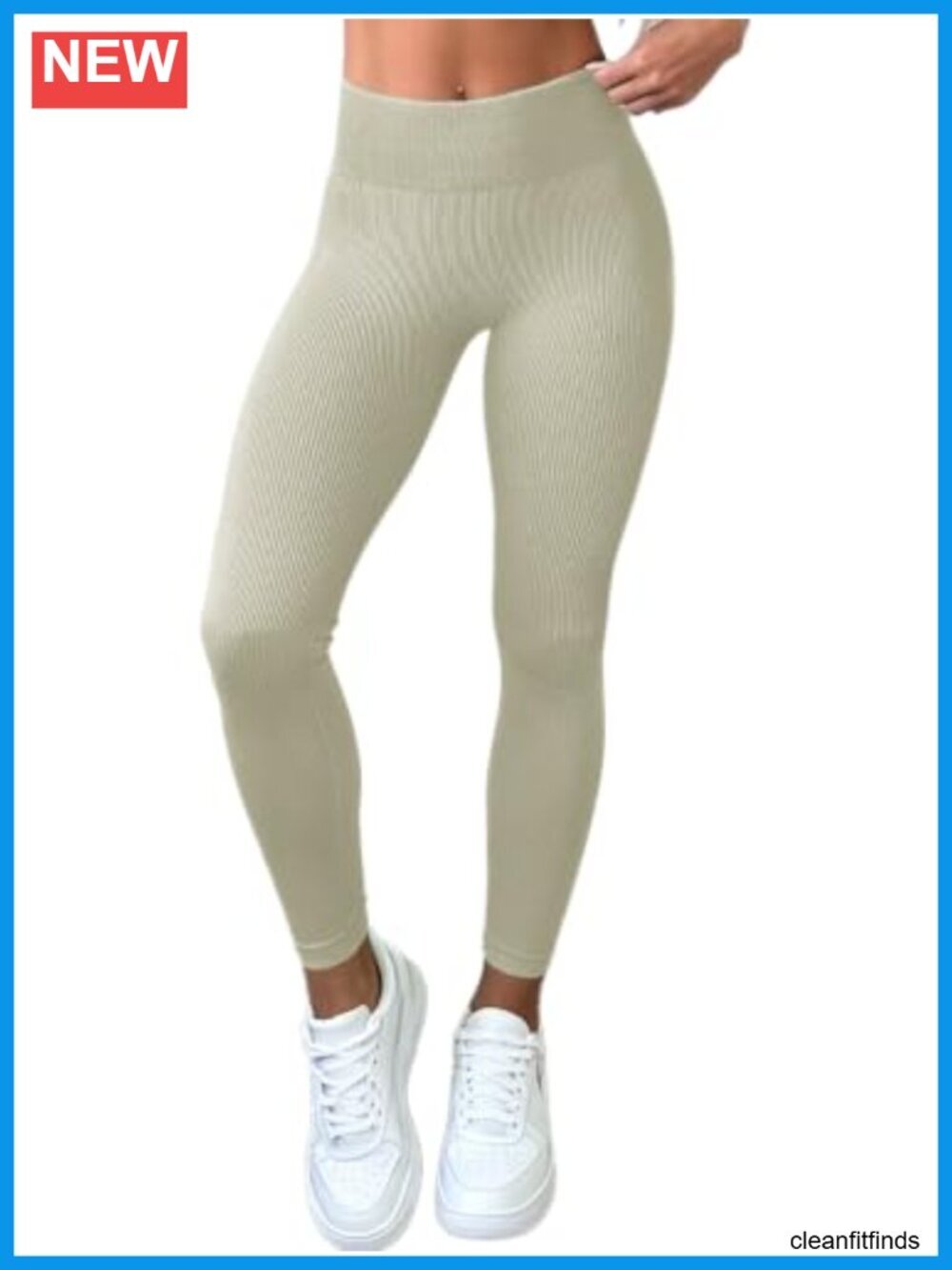High Waisted Ribbed Seamless Yoga Leggings with Pockets